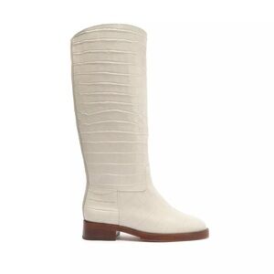 NWOT SCHUTZ Terrance Up Leather Croc Boots Women’s Size 9 - Cream (Discontinued)